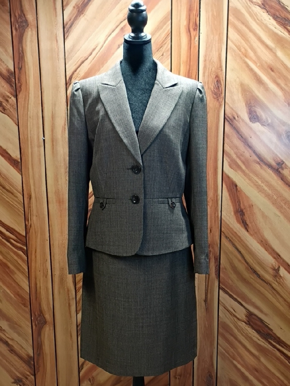 Tahari ASL Blazer Skirt Suit Set Women's,Brown Size 10